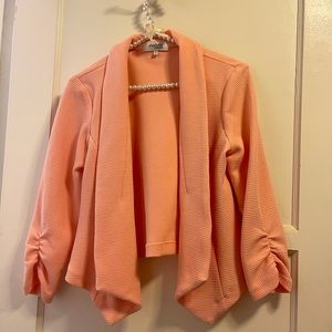 Charlotte Russe Coral Blazer with ruched sleeves size M